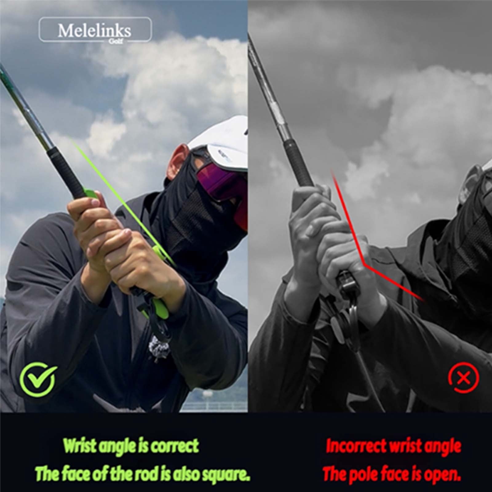 2In1 SquareSet Swing Trainer for Outdoor Sports Pro Corrector Feel Based Instant Pads Fix Universal Fit Swing Strengthen Grip and Posture