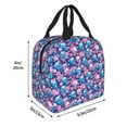 thumbnail image 2 of Yiaed Blue Flower Skull Print Insulated Lunch Bag Reusable Cute Tote Lunch Box, Leakproof Cooler Lunch Bags for Work Office Travel School Picnic, 2 of 5