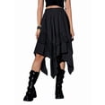 thumbnail image 3 of Women'S Renaissance Flowy Fairy Skirt Y2k Contrast Lace Layered Asymmetrical Midi Skirts Black L, 3 of 9