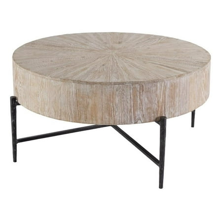 Butler Specialty Company Akemi 38.5"W Wood and Iron Coffee Table - White Washed