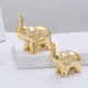thumbnail image 3 of Figura de elefante de 2 piezas, estatua de animal, artesanía de la suerte para el porche, el escritorio y la sala de estar Oro, 3 of 9