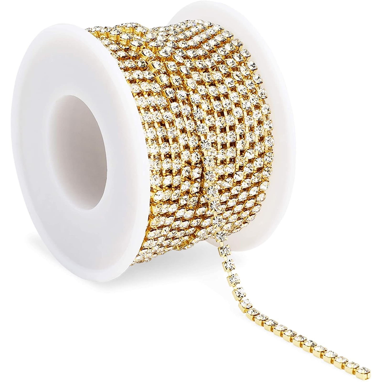 1 Yard 3mm 3 Rows Silver Clear Crystal Rhinestone Close Trim Chain Sewing M179 1 Yard 3mm 3 Rows Silver Clear Crystal Rhinestone Close Trim Chain Sewing M179