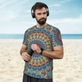 thumbnail image 4 of Wukai Round Mandala Print Men's Short-Sleeved Mesh T-Shirt,Quick-Dry Short Sleeve Workout T-Shirt-X-Large, 4 of 8