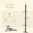 thumbnail image 4 of PawHut 100" Floor To Ceiling Cat Tree with 3 Perches, Grey, 4 of 10