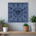 thumbnail image 6 of Nautical Compass Wooden Wall Clock Silent Non Ticking, Navy Blue Striped Coastal Compass Square Wall Clocks Battery Operated, Decor Clock for Home Office, Living Room, Kitchen, 12 Inch, 6 of 9