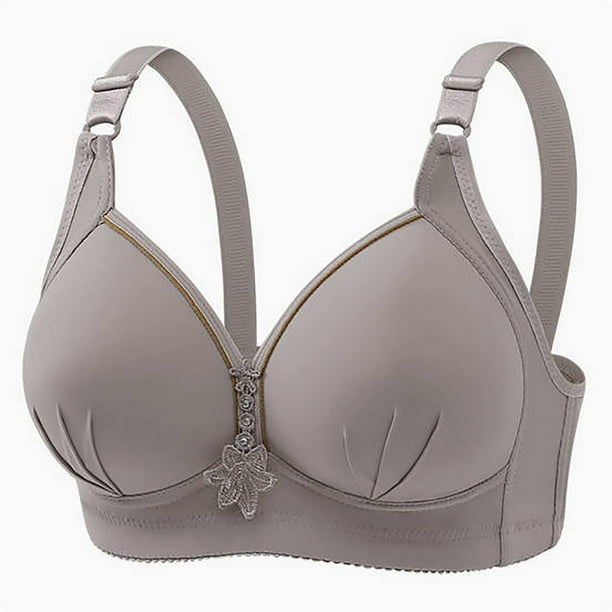 Karight Push Up Bras for Women Front Closure Button Breathable Bra Summer Comfy No Underwire Daily Wear Bralette Plus Size