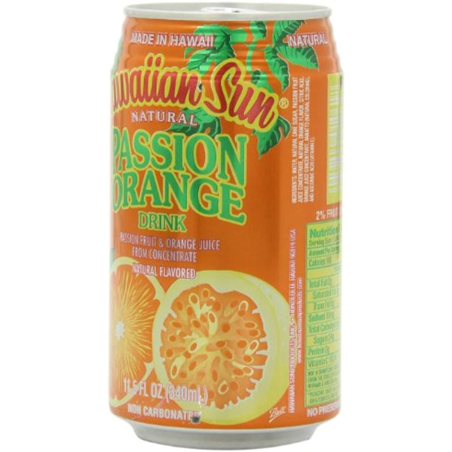 Hawaiian Sun Juice, Orange Passion, 11.5 Fl Oz (Pack Of 24)