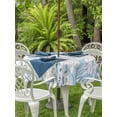 thumbnail image 3 of Outdoor Tablecloth with Umbrella Hole for Patio/Picnic/Party/Camping, Coastal Trutle Waterproof Table Cloth Round Cover Washable, Nautical Summer Beach Ocean Coral (Dia 54"), 3 of 8