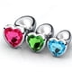 thumbnail image 3 of Masajeador Anal suave para mujer, joyería de cristal, tapón Anal, estimulador de corazón, Juguetes sexuales, Consolador de acero inoxidable, 3 unidades por juego, 3 of 4