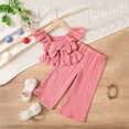 thumbnail image 2 of REDARER Girls Outfits Set Toddler Summer Casual Bow Tie Blouse with Elastic Waist Playful Romper for Daily Wear,2-3 Years, 2 of 6