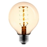 Better Homes & Gardens G25 Vintage LED Clear Globe Light Bulb, 40 Watts Equivalent, 4.5 Watts Efficient, Dimmable, 2175K, Amber Finish - 2 Pk