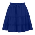 thumbnail image 6 of Amzcrzy Mini Skirts for Women Versatile Casual Solid Color Cotton Women's Skirts Flowy Tiered A-Line Pleated Skirts Drawstring Elastic High Waist Beach Vacation Skirt 2XL, 6 of 6