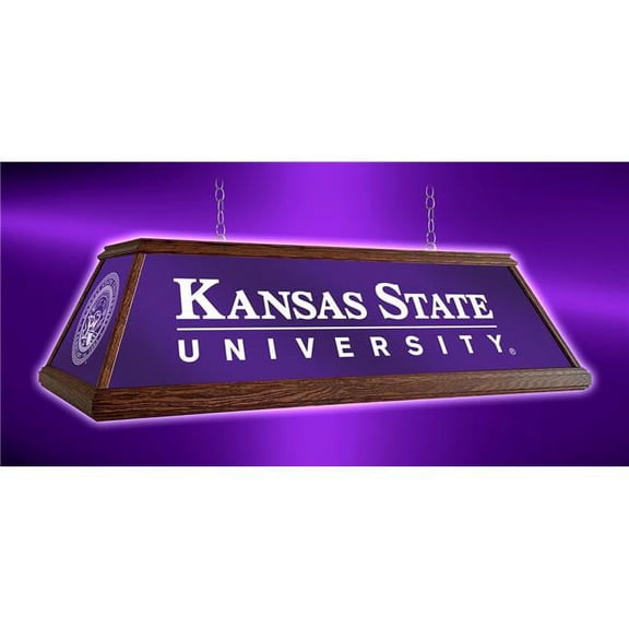 Grimm Industries KS-330-01 49 in. Premium Deluxe Wood Pool Table Light KS Institution Logo, Royal Purple & White