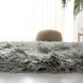 thumbnail image 6 of SAFAVIEH Ocean Trellis Solid Plush Polyester Shag Area Rug, Silver, 6' x 6' Square, 6 of 6