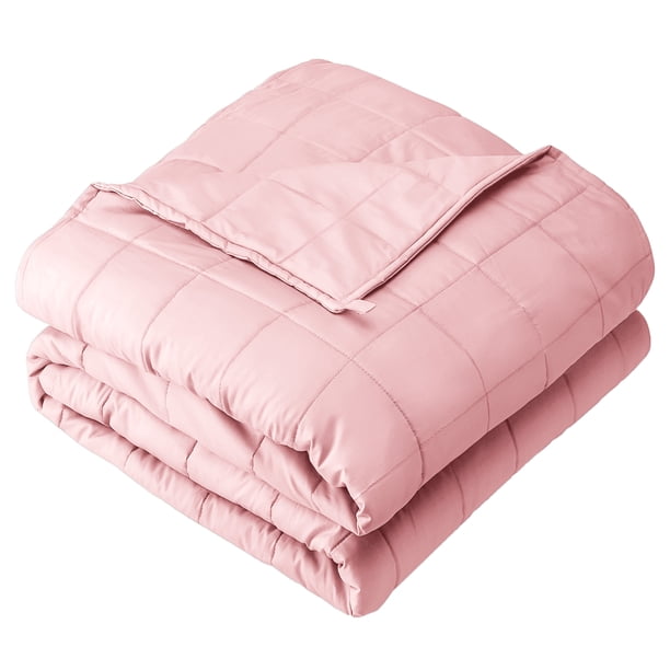 Bare Home Manta con Peso para Niños de 10 Libras - 40" x 60" - Sarga de Algodón de 210 Hilos, Rosa Claro