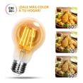 thumbnail image 2 of Lampara Foco Vintage Led Ahorrador E27 A60 6w 10pcs Aigostar Luz Amarilla, 2 of 5