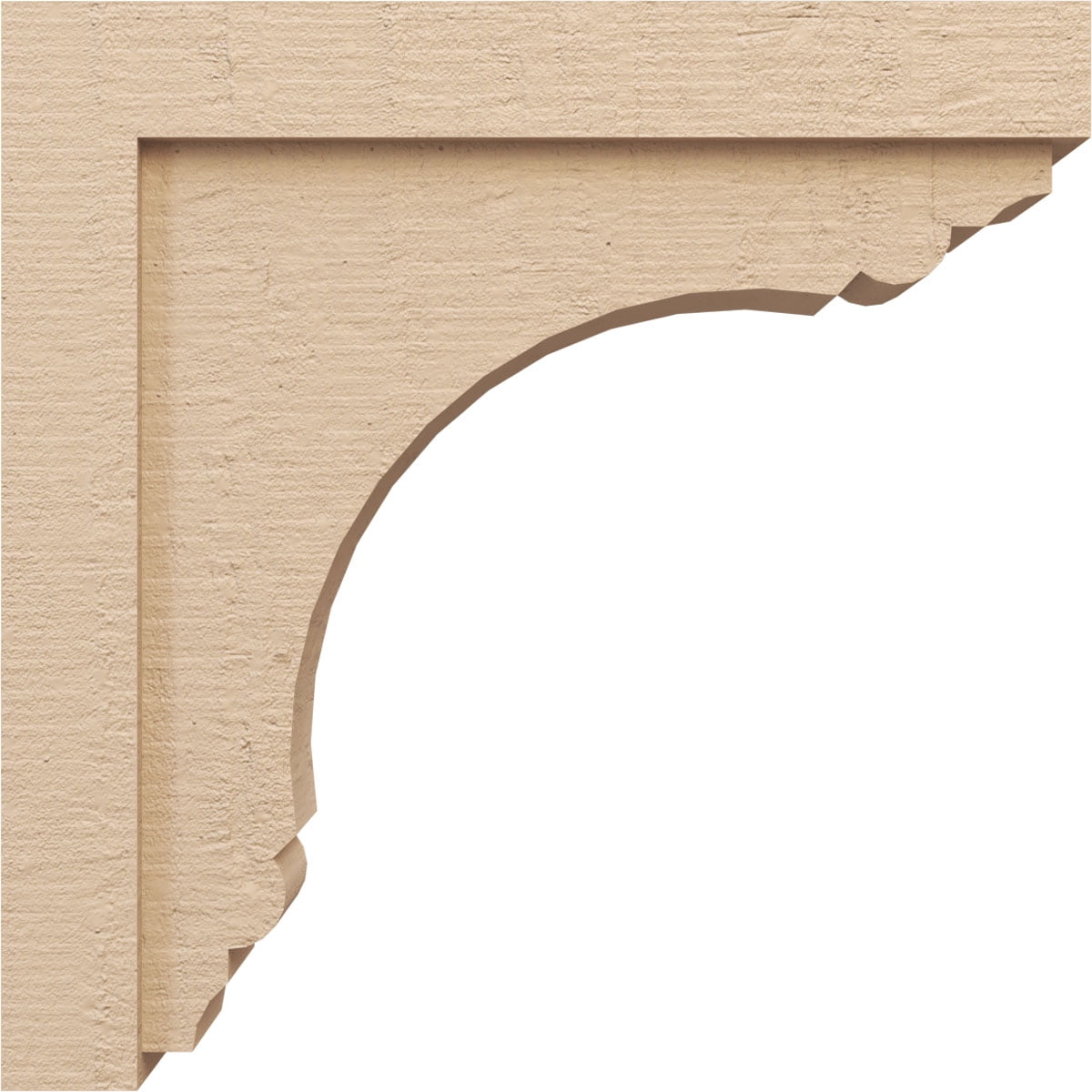 5"W x 20"D x 20"H Thin Warren Rough Cedar Woodgrain TimberThane Corbel, Primed Tan