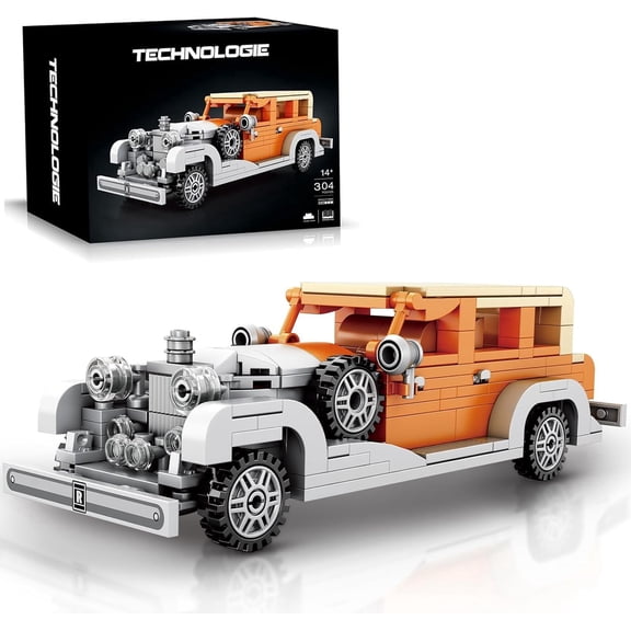 Classic Car Building Set for Adults, Retro Race Cars, Vintage Sports Car Collectible Decor Model Kit, Ideas for Adults Teens Age 14 (304Pices)