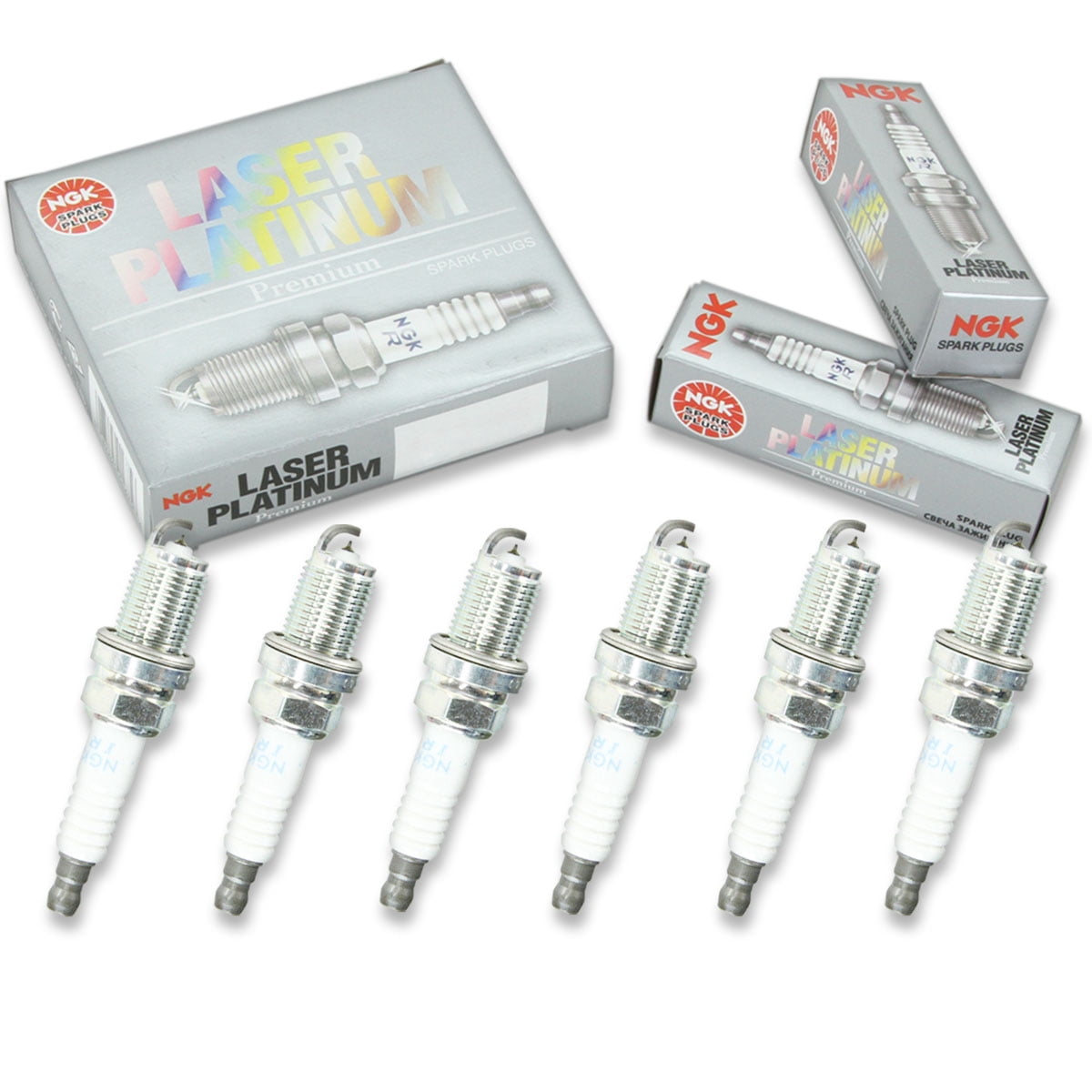 6 pc NGK 95712 Laser Platinum Spark Plugs for 12 12 0 037 663 41-835 4506 4704 6752 IKH20TT PKH20TT Ignition Wire Secondary Fits select: 2010-2013 BMW 328, 2010-2011 BMW 528