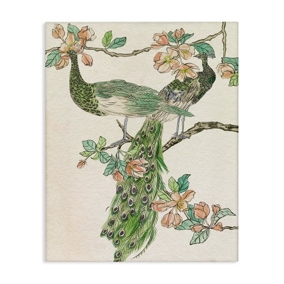 Stupell Industries Shabby Chic Peacock & Cherry Blossoms Canvas Art, 16 x 20, by Melissa Wang