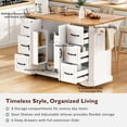thumbnail image 5 of Euroco 56'' Kitchen Island Cart with Drop Leaf, Charging Station & Deep Storage Drawers, 5 of 9