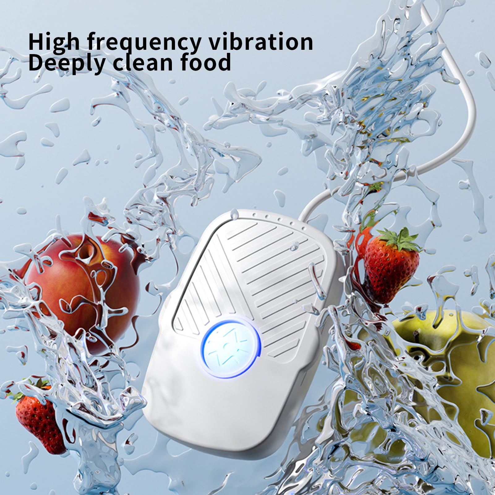 Hesroicy Fruit Washing Machine High-frequency Vibration Deep Cleaning Low  Voltage Safe UV Light Remove Residues Mini Size Apple Cherry Hotel Food  Food