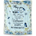 thumbnail image 1 of LHSHID Retirement Throw Blanket Soft Fuzzy Warm Flannel Blankets for Women Men Light Blue Modern Throws Farewell Gift for Coworker 50x60in, 1 of 6