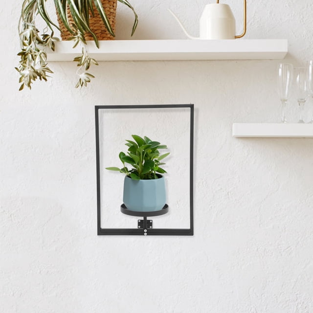 OULII Estante De Pared Negro Para Plantas Con Instalación Sencilla Y
