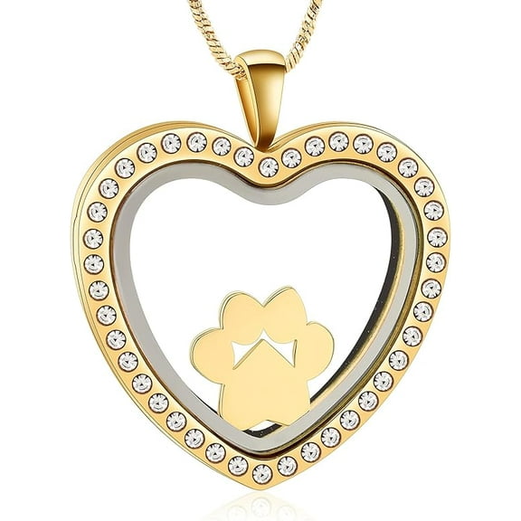 Glass Urn Necklace for Ashes for Human Cat Heart Memorial Locket Stainless Steel Cremation Jewelry Keepsake Pendant for Ash Holder