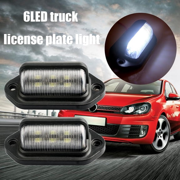 Blarkrus 2pcs 6led Truck License Plate Light Car Truck Bus Trailer Tail Light Side Light 12-24v