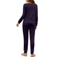 thumbnail image 3 of SCRAWLGOD Galaxy Rose Pjs for Women Set of 2 Pajamas Womens Long Sleeve Pj with Pockets Drawstring Women Sleepwear Breathable Women's Soft Loungewear Size 2XL, 3 of 7