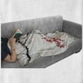 thumbnail image 6 of Japanese Soft Flannel Fleece Blanket, Cherry Blossom Sakura Tree Branches Romantic Spring Themed Watercolor Picture, Cozy Plush for Indoor and Outdoor Use, 50" x 70", Black and Coral, by Ambesonne, 6 of 6