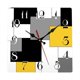 thumbnail image 3 of Reloj de pared Biudunm silencioso que no hace tictac, abstracto, geométrico, minimalista, cuadrado, rústico, decoración de pared (12 pulgadas), 3 of 8