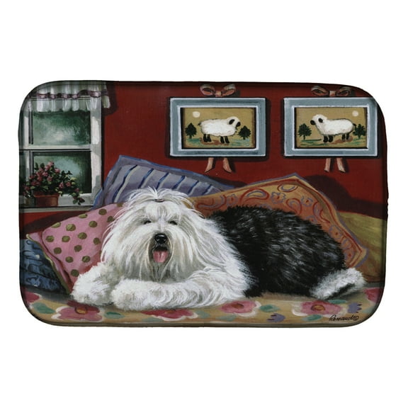Old English Sheepdog Sweet Dreams Dish Drying Mat