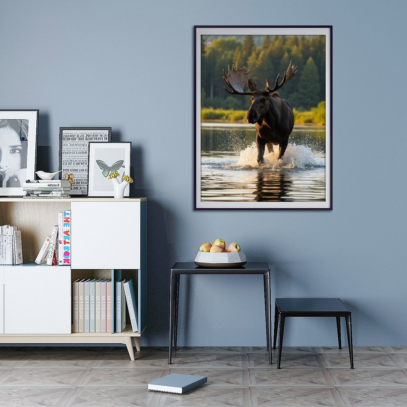Diamond Art Kits for Adults - 5d Moose Splashes Forest Lake Serenity Diamond Painting for Adults, Diamond Art for Adults Beginners, Diamond Painting Kits for Adults for Home Wall Decor