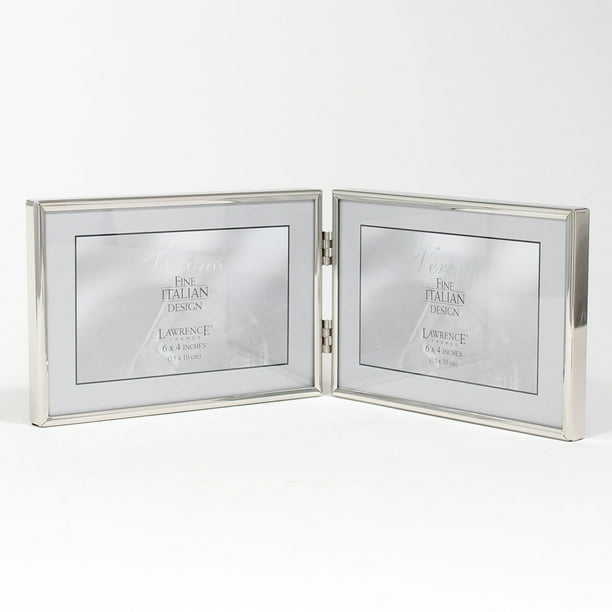 6x4 Hinged Double Simply Silver Metal Picture Frame