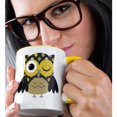 thumbnail image 2 of 3drose, Cute Yellow Polka Dot Owl, 15oz Two-tone Yellow Mug, 2 of 6