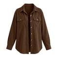 thumbnail image 5 of Shackets for Women Waffle Knit Tops Long Sleeve Button Down Shirt Fall Jackets Outfits Corduroy Jacket Womens Shackets Jacket Plus Size Long Sleeve Shirts Blouses Tops, 5 of 5