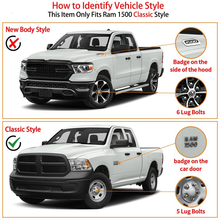 SCITOO Nerf Bar Running Board Side Step Fit For 2009-2022 For Dodge Ram 1500 2500 3500 Crew Cab Stainless Steel Abs Plastic 4 92in Rock Sliders