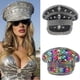 thumbnail image 2 of Rhinestone Adult Military Hat with Rivet Carnivals Party Hat Adult Music Festivals Captain Hat Adult Birthday Hat Silver, 2 of 5