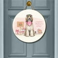 thumbnail image 2 of Happy Mother's Day Afghan Hound Love Dog Mom Heart Flower Round Wood Sign Dog Lover Hanging Wall Home Decor - 12004, 2 of 5