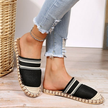 

Clearance Under $5 Clothing for Girls AXXD Women s Shoes Summer Thick Bottom Slope Heel Shoes Beach Sandals Roman Slippers for Reduce Black 8.5
