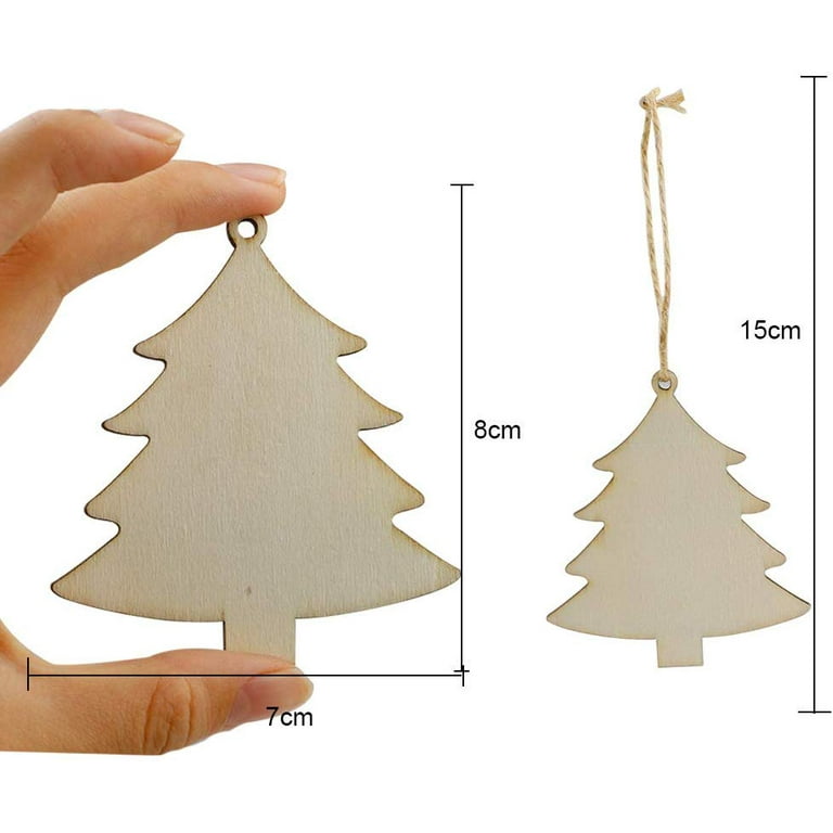 Wooden House Shaped Embellishments Hanging Ornaments Wood Cutouts Ornaments  For Christmas Crafts Decoration