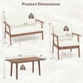 thumbnail image 2 of Costway Ensemble de Conversation pour Patio 4 Pcs Canapé en Bois d'Acacia Table Basse avec Siège Coussiné, 2 of 10