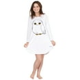 thumbnail image 2 of Harry Potter Pajama Girls' Hedwig Owl Micro Raschel Fleece Long-Sleeve Hi-Lo Hogwarts Nightgown, 2 of 7