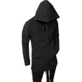 thumbnail image 2 of Ma Croix Mens Hooded Hipster Longline Pullover Hoodie Elongated Extended Sweatshirt Tee, 2 of 5
