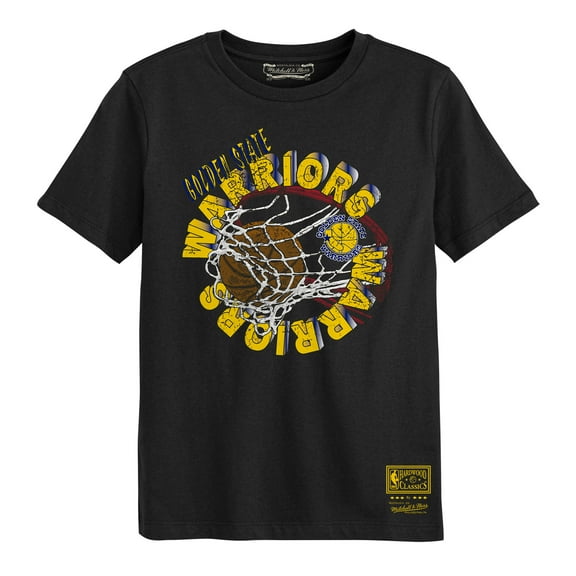 Preschool Mitchell & Ness Black Golden State Warriors In The Net T-Shirt