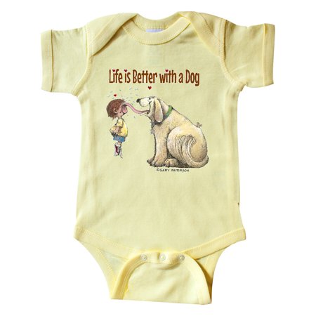 

Inktastic Life is Better with a Dog Gift Baby Boy or Baby Girl Bodysuit