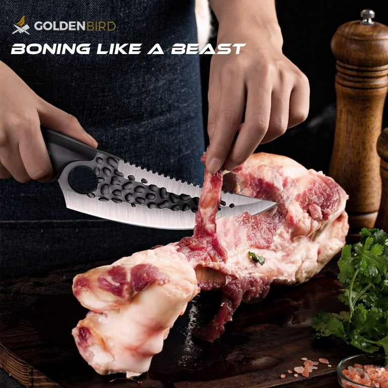 Kitchen Chef Knife Viking Knife with Sheath Japanese Forged Japan Knives  Boning Knife Meat Knives Outdoor Camping BBQ Knife