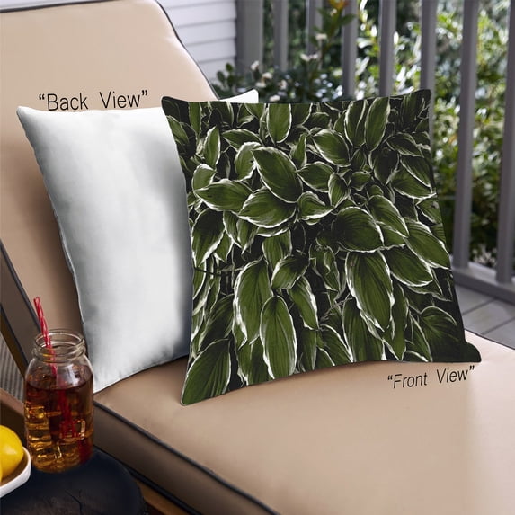 Ahgly Company Plants Leaves Outdoor Throw Pillow, 18 inch by 18 inch